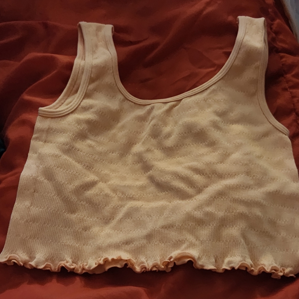 2 Light Peach Seamless Tank Crop Top